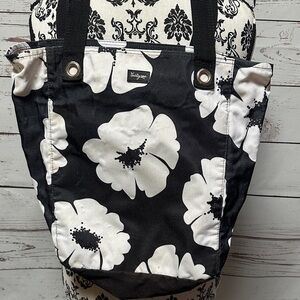 Thirty-One Black and White Floral Tote